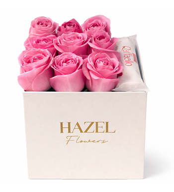 pembe gül, kutuda gül, hediye, sevimli ayıcık