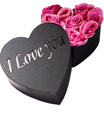 i love you kutu, kalp kutu gül, pembe gül kutusu,