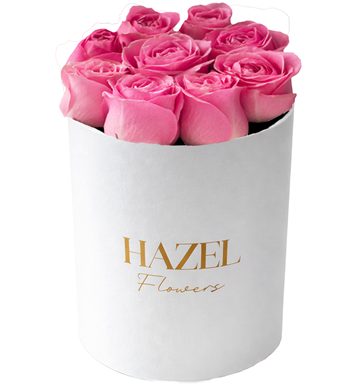 kutuda pembe gül, beyaz yuvarlak kutu çiçek, istanbul çiçek