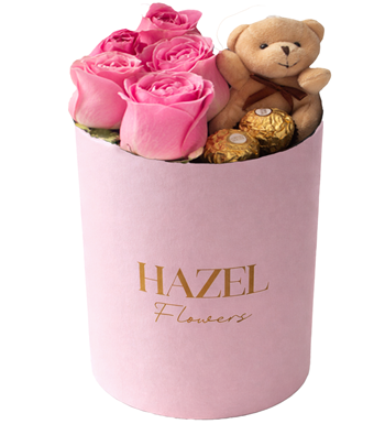 kutuda pembe gül, çiçekçi, rocher, istanbul aynı gün çiçek.